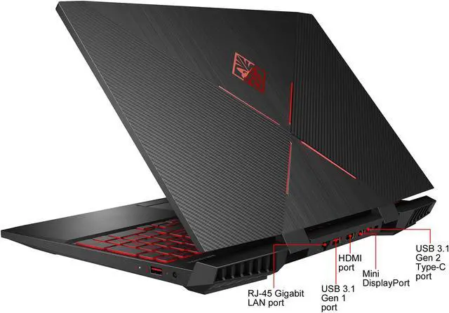 Alt view image 12 of 12 - HP OMEN - 15.6" GeForce GTX 1660 Ti - Intel Core i7-9750H  - 8GB Memory - 256 GB SSD - Windows 10 Home 64-bit - Gaming Laptop - 60 Hz IPS (15-dc1020nr )
