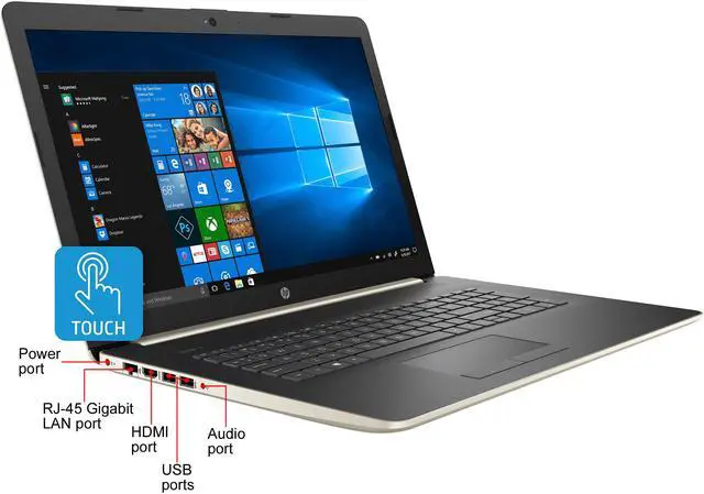 Alt view image 6 of 6 - HP Laptop AMD Ryzen 3 2300U 8GB Memory 1TB HDD AMD Radeon Vega 6 17.3" Touch Screen Windows 10 Home 64-bit 17-ca0013ds