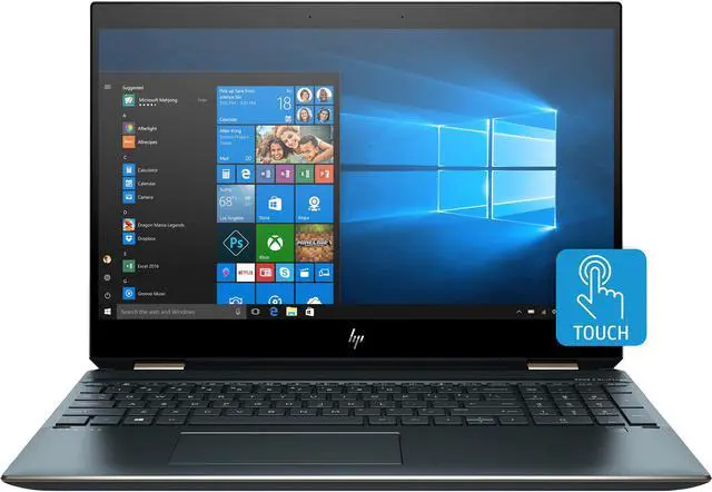 Main image of HP Spectre x360 Intel Core i7-8565U 16GB Memory 256 GB SSD NVIDIA GeForce MX150 15.6" Touch Screen 3840 x 2160 Convertible 2-in-1 Laptop Windows 10 Home 64-bit 15-df0068nr