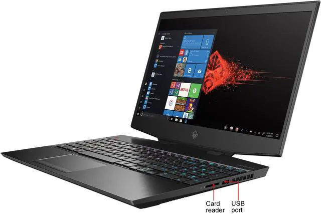 Alt view image 2 of 7 - HP OMEN 15 (2020) - 15.6" FHD - Intel Core i7-10750H - GeForce RTX 2060 - 16 GB DDR4 - 512 GB SSD - Gaming Laptop (15-dh1050nr)