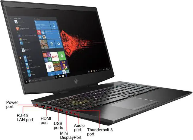 Alt view image 6 of 7 - HP OMEN 15 (2020) - 15.6" FHD - Intel Core i7-10750H - GeForce RTX 2060 - 16 GB DDR4 - 512 GB SSD - Gaming Laptop (15-dh1050nr)