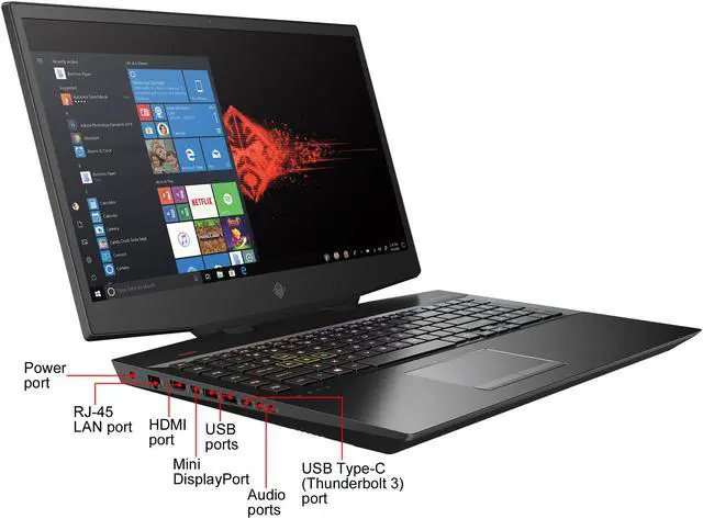 Alt view image 6 of 7 - HP OMEN 17 (2020) - 17.3" FHD - Intel Core i7-10750H - GeForce RTX 2070 - 16 GB DDR4 - 512 GB SSD - Gaming Laptop (17-cb1080nr)