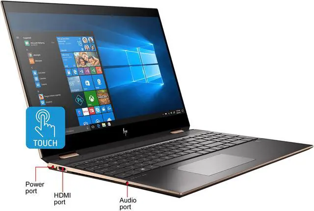 Alt view image 5 of 9 - HP Spectre x360 15-df0033dx Intel Core i7 8th Gen 8565U (1.80 GHz) 16 GB Memory 512 GB SSD 32 GB Optane Memory NVIDIA GeForce MX150 15.6" Touchscreen 3840 x 2160 Convertible 2-in-1 Laptop Windows 10 Home 64-bit