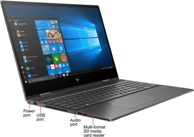 Alt view image 6 of 9 - HP ENVY x360 AMD Ryzen 5 4500U 16GB Memory 256 GB PCIe SSD AMD Radeon Graphics 15.6" Touch Screen 1920 x 1080 Convertible 2-in-1 Laptop Windows 10 Home 64-bit 15-ds1077nr