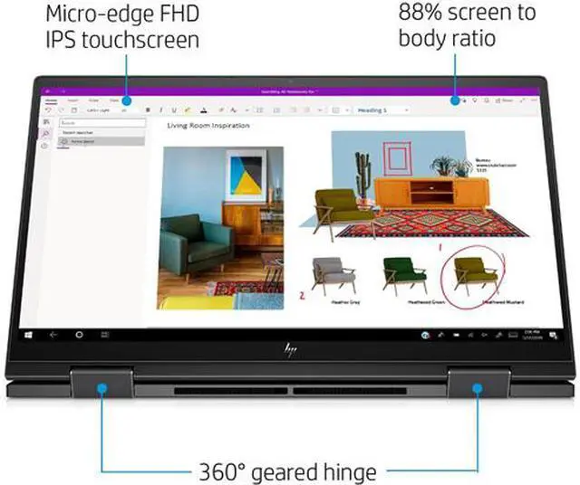 Alt view image 3 of 3 - HP ENVY x360 AMD Ryzen 5 4500U 8GB Memory 256 GB NVMe SSD 15.6" Touch Screen 1920 x 1080 Convertible 2-in-1 Laptop Windows 10 Home 64-bit 15M-EE0013DX