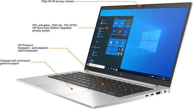 Alt view image 3 of 3 - HP Laptop EliteBook 840 G8 Intel Core i7-1185G7 16GB Memory 512 GB PCIe SSD Intel Iris Xe Graphics 14.0" Non-Touch Screen Windows 10 Pro 64-bit 360W5UT#ABA