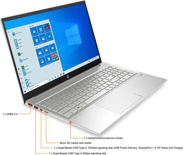 Alt view image 6 of 9 - HP Laptop Pavilion Intel Core i7-1165G7 16GB Memory 1 TB PCIe SSD NVIDIA GeForce MX450 15.6" Touch Screen Windows 10 Pro 64-bit 15-eg0025cl