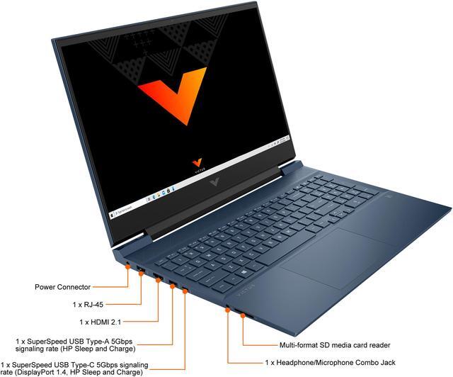 Alt view image 6 of 7 - HP Victus - 16.1" 60 Hz IPS - AMD Ryzen 5 5000 Series 5600H (3.30 GHz) - NVIDIA GeForce RTX 3050 Laptop GPU - 8 GB DDR4 - 512 GB PCIe SSD - Windows 10 Home 64-bit - Gaming Laptop (16-e0010ca)
