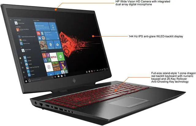 Alt view image 4 of 7 - HP OMEN - 17.3" GeForce RTX 2060 - Intel Core i7-10750H  - 16GB Memory - 512 GB PCIe SSD - Windows 10 Home 64-bit - Gaming Laptop - 144 Hz IPS (17-cb1097nr )