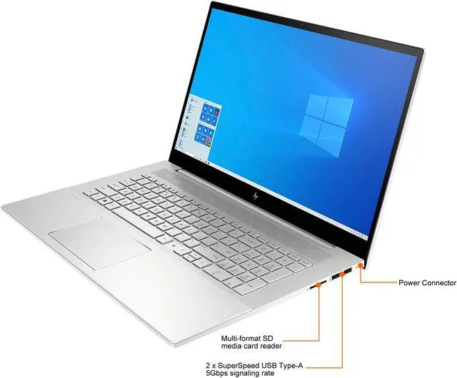 Alt view image 4 of 8 - HP Laptop ENVY Intel Core i7-1165G7 12GB Memory 1TB HDD 256 GB PCIe SSD Intel Iris Xe Graphics 17.3" Touch Screen Windows 10 Home 64-bit 17-cg1010nr