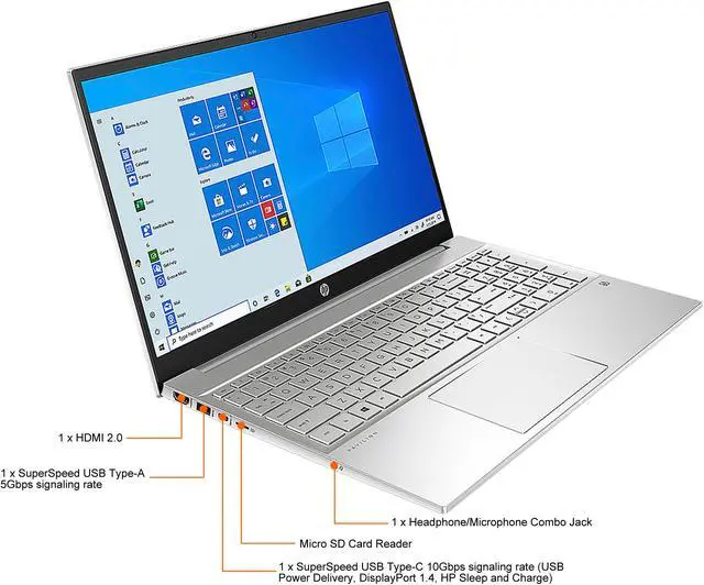 Alt view image 7 of 8 - HP Laptop Pavilion AMD Ryzen 5 5500U 8GB Memory 512 GB PCIe SSD AMD Radeon Graphics 15.6" Touch Screen Windows 10 Home 64-bit 15-eh1010nr