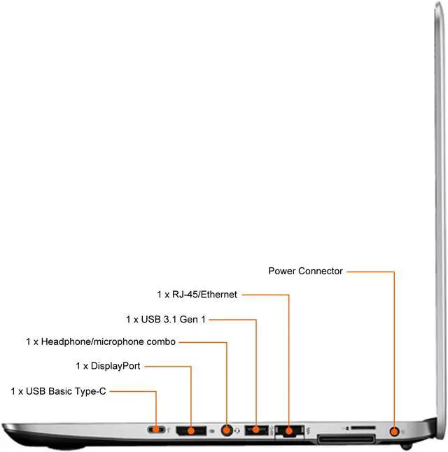 Alt view image 6 of 9 - HP EliteBook 840 G3 Laptop Intel Core i5 6th Gen 6300U (2.40GHz) 8GB Memory 180GB SSD 14.0" HD Windows 10 Pro 64-bit