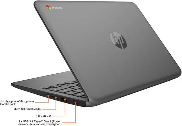 Alt view image 5 of 5 - HP Chromebook 11A G8 Education Edition 16W64UT#ABL Chromebook AMD A4-Series A4-9120C (1.60GHz) 4GB Memory 32 GB eMMC SSD 11.6" Chrome OS