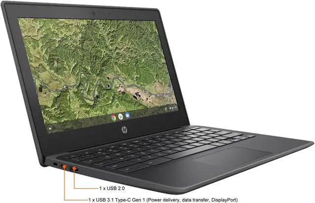 Alt view image 3 of 5 - HP Chromebook 11A G8 Education Edition 16W64UT#ABL Chromebook AMD A4-Series A4-9120C (1.60GHz) 4GB Memory 32 GB eMMC SSD 11.6" Chrome OS