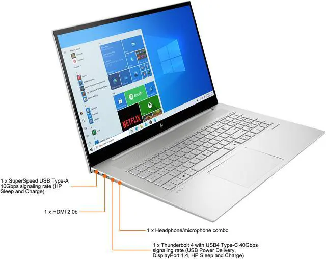 Alt view image 7 of 8 - HP Laptop ENVY Intel Core i7-1165G7 16GB Memory 1 TB PCIe SSD Intel Iris Xe Graphics 17.3" Touch Screen Windows 10 Home 64-bit 17-ch0003ca
