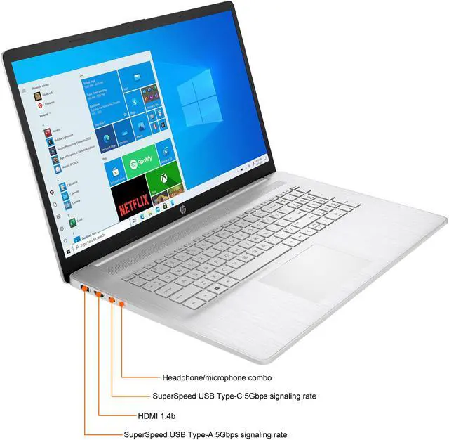 Alt view image 7 of 8 - HP Laptop AMD Ryzen 3 5300U 12GB Memory 1TB HDD 256 GB PCIe SSD AMD Radeon Graphics 17.3" Non-Touch Screen Windows 10 Home 64-bit 17-cp0007ca