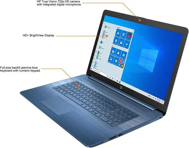 Alt view image 4 of 8 - HP Laptop Intel Core i5-1135G7 8GB Memory 256 GB PCIe SSD Intel Iris Xe Graphics 17.3" Non-Touch Screen Windows 10 Home 64-bit 17-by4002ds