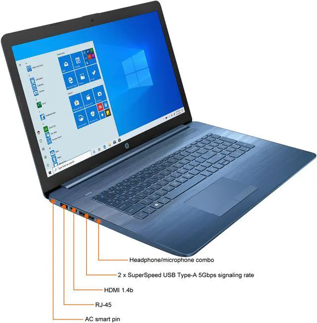 Alt view image 6 of 8 - HP Laptop Intel Core i5-1135G7 8GB Memory 256 GB PCIe SSD Intel Iris Xe Graphics 17.3" Non-Touch Screen Windows 10 Home 64-bit 17-by4002ds
