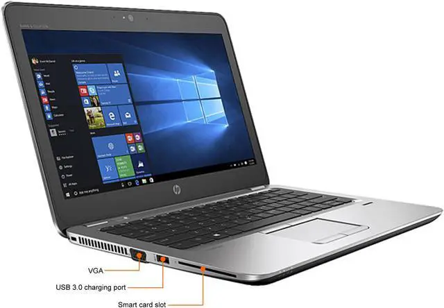 Alt view image 4 of 7 - HP Laptop EliteBook 820 G3 Intel Core i5 6th Gen 6300U (2.40GHz) 8GB Memory 256 GB SSD 12.5" Windows 10 Pro
