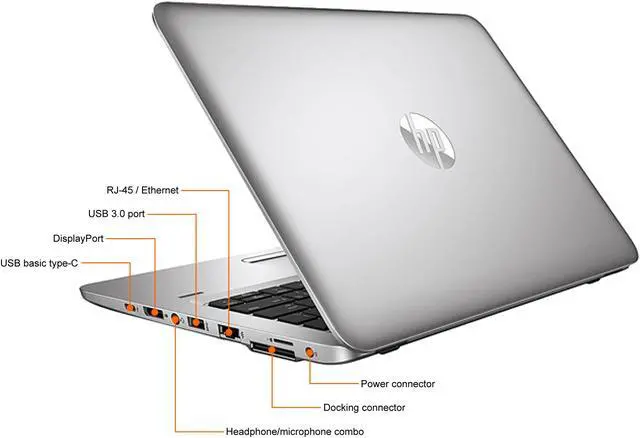 Alt view image 6 of 7 - HP Laptop EliteBook 820 G3 Intel Core i5 6th Gen 6300U (2.40GHz) 8GB Memory 256 GB SSD 12.5" Windows 10 Pro