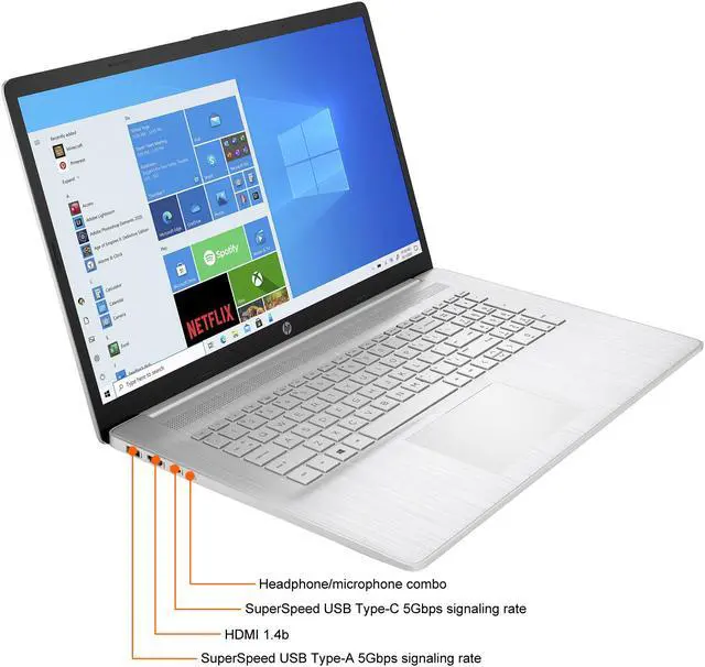Alt view image 12 of 12 - HP Laptop Intel Core i5-1135G7 8GB Memory 512 GB PCIe SSD Intel Iris Xe Graphics 17.3" Non-Touch Screen Windows 10 Home 64-bit 17-cn0175st