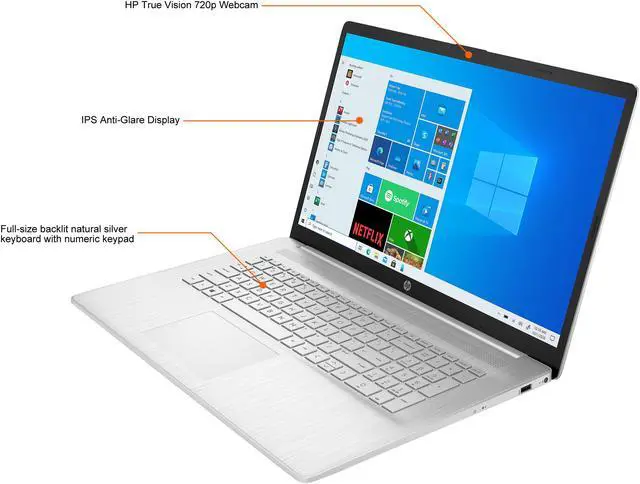 Alt view image 8 of 12 - HP Laptop Intel Core i5-1135G7 8GB Memory 512 GB PCIe SSD Intel Iris Xe Graphics 17.3" Non-Touch Screen Windows 10 Home 64-bit 17-cn0175st