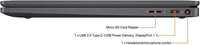 Alt view image 7 of 11 - HP Chromebook MT8183 (2.00GHz) 4GB Memory 64 GB eMMC SSD 11.6 Non-Touch Screen Chrome OS 11a-na0070nr
