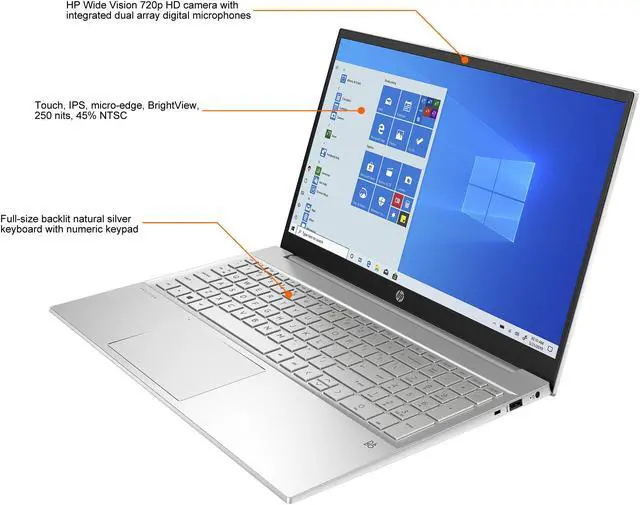 Alt view image 4 of 8 - HP Laptop Pavilion Intel Core i7-1195G7 16GB Memory 1 TB PCIe SSD NVIDIA GeForce MX350 15.6" Touch Screen Windows 11 Pro 64-bit 15-eg1025cl