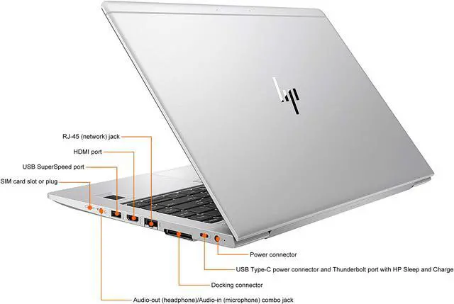 Alt view image 6 of 9 - HP 840 G5 Grade A Laptop EliteBook Intel Core i5 8th Gen 8350U (1.70GHz) 16GB Memory 256 GB SSD Intel UHD Graphics 620 14.0" Windows 10 Pro 64-bit