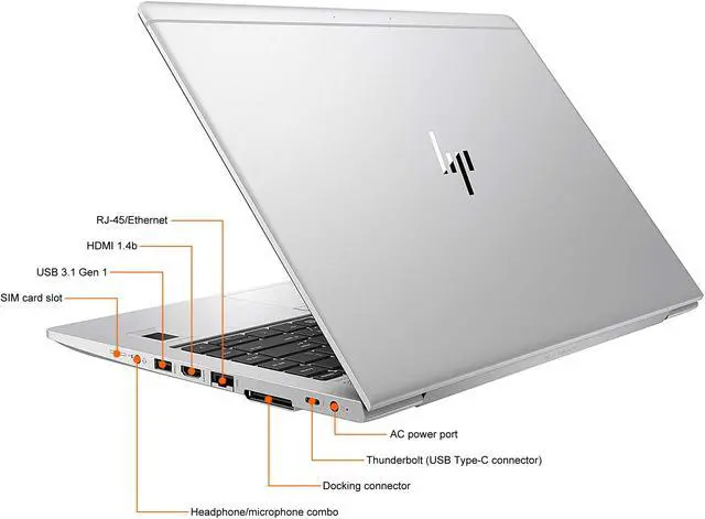 Alt view image 6 of 6 - HP Grade A Laptop EliteBook Intel Core i7-8550U 16GB Memory 256 GB M.2 NVMe SSD Intel UHD Graphics 620 14.0" Non-Touch Screen Windows 11 Pro 64-bit 840 G5
