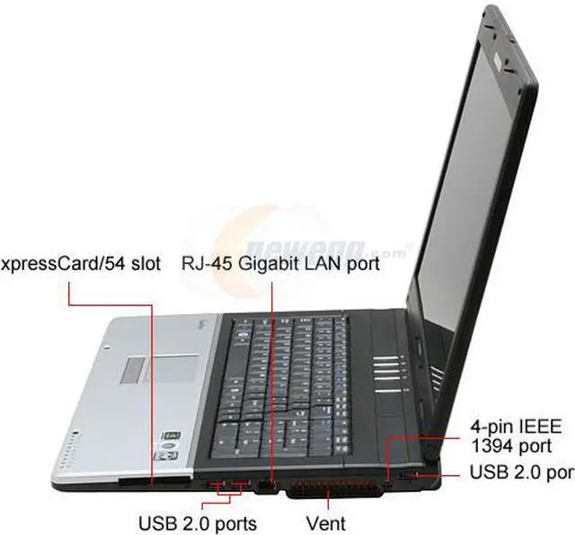 Alt view image 4 of 16 - EVEREX Laptop AMD Athlon 64 X2 TK-53 1GB Memory 120GB HDD NVIDIA GeForce 8600M GS 17.0" Windows Vista Home Premium XT5300T
