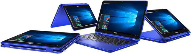 Alt view image 6 of 6 - DELL Inspiron 11 3000 i3168-3271BLUBUN Intel Pentium N3710 (1.60 GHz) 4 GB Memory 500 GB HDD 11.6" Touchscreen 1366 x 768 2-in-1 Laptop Windows 10 Home 64-Bit (Blue WM126 Mouse & Blue Sleeve Bundle)
