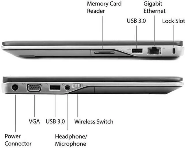 Alt view image 2 of 3 - DELL Latitude 6430U Laptop Intel Core i7 3rd Gen 3667U (2.00 GHz) 8 GB Memory 256 GB SSD Intel HD Graphics 3000 14.0" Windows 10 Pro 64-bit Grade A