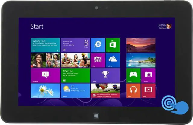 Alt view image 2 of 14 - Dell Latitude 10 Intel Atom Z2760 (1.50GHz) 2GB RAM 64GB SSD 10.1" HD Tablet Windows 8 Pro WiFi BT Black Color- (LAT10-6238BK)
