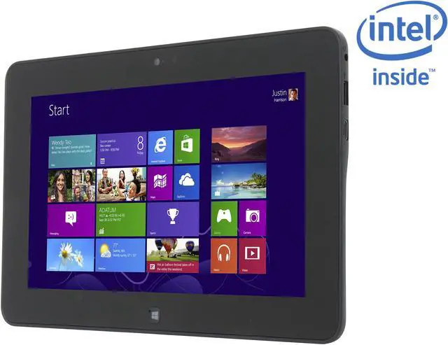 Main image of Dell Latitude 10 Intel Atom Z2760 (1.50GHz) 2GB RAM 64GB SSD 10.1" HD Tablet Windows 8 Pro WiFi BT Black Color- (LAT10-6238BK)