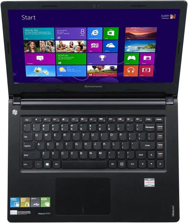 Alt view image 6 of 8 - Lenovo Ultra-thin Notebook IdeaPad AMD A6-4455M 4GB Memory 500GB HDD AMD Radeon HD 7500G 14.0" Windows 8 S405 (59351953)