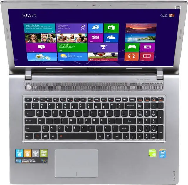 Alt view image 6 of 8 - Lenovo Laptop IdeaPad Intel Core i7-4700MQ 8GB Memory 1TB HDD NVIDIA GeForce GT 745M 17.3" Windows 8 Z710 (59387520)