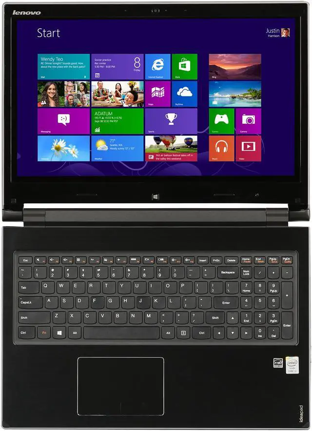 Alt view image 8 of 9 - Lenovo 2-in-1 Notebook IdeaPad Intel Core i3-4010U 4GB Memory 500GB HDD 8GB NAND Flash SSHD SSD Intel HD Graphics 4400 15.6" Touch Screen Windows 8 Flex 15 (59387556)
