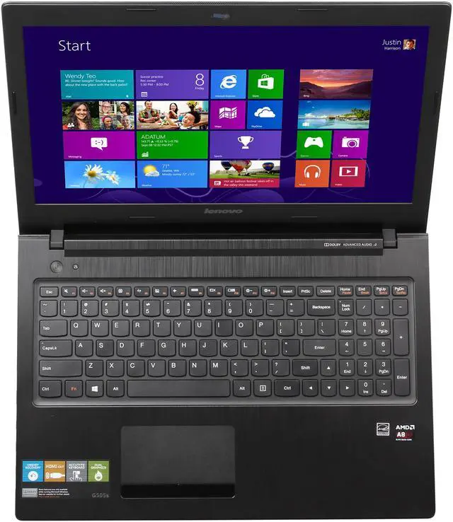 Alt view image 6 of 8 - Lenovo Laptop IdeaPad AMD A8-5550M 6GB Memory 500GB HDD AMD Radeon HD 8550G 15.6" Windows 8.1 G505s (59406400)