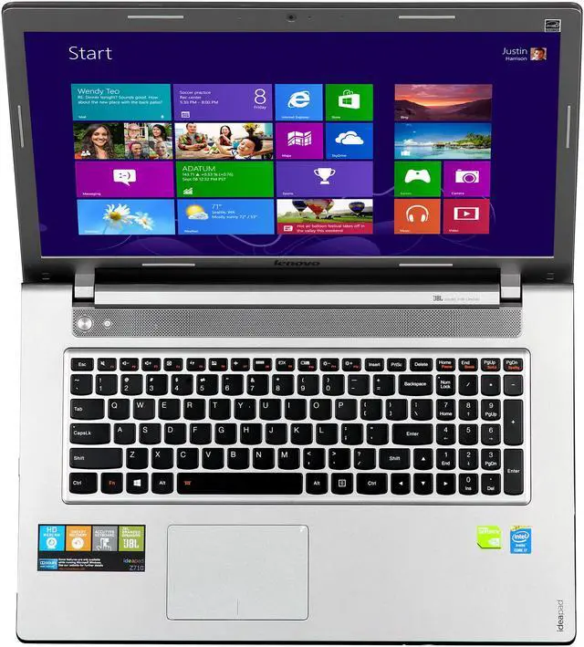 Alt view image 6 of 8 - Lenovo Laptop IdeaPad Intel Core i7-4700MQ 8GB Memory 1TB HDD NVIDIA GeForce GT 745M 17.3" Non-Touch Screen Windows 8.1 Z710 (59406328)