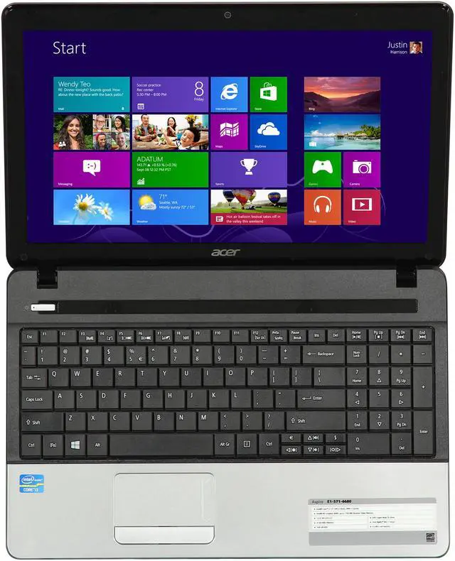 Alt view image 6 of 8 - Acer Laptop Aspire Intel Core i3-3110M 4GB Memory 500GB HDD Intel HD Graphics 4000 15.6" Windows 8 E1-571-6680