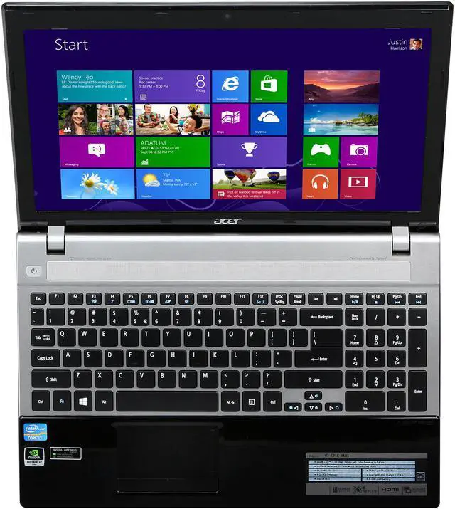 Alt view image 6 of 8 - Acer Laptop Aspire Intel Core i7-3630QM 6GB Memory 500GB HDD NVIDIA GeForce GT 730M 15.6" Windows 8 V3-571G-9683