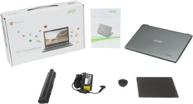 Alt view image 8 of 8 - Acer Chromebook Intel Celeron 847 4GB Memory 320GB HDD 11.6" Chrome OS C710-2055