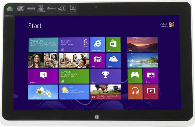Alt view image 2 of 8 - Acer Iconia Tab W Series W510-1440 Intel Atom Z2760 (1.50GHz) 2GB Memory 64GB 10.1" Touchscreen Tablet Windows 8