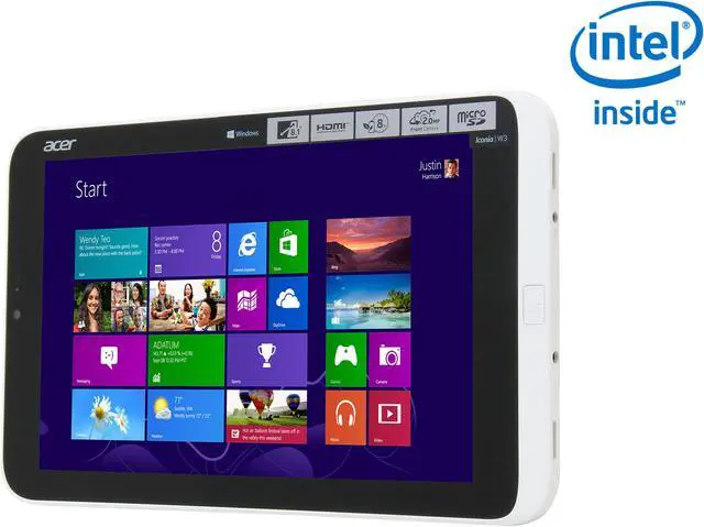 Main image of Acer Iconia Tab W Series W3-810-1600 2GB DDR2 Memory 8.1" 1280 x 800 Tablet Windows 8 White
