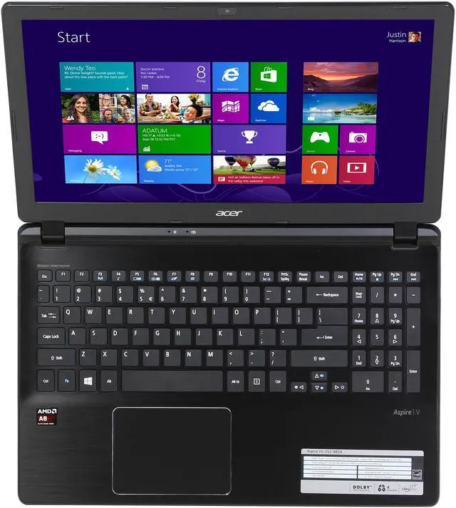 Alt view image 6 of 8 - Acer Laptop Aspire AMD A8-5557M 6GB Memory 500GB HDD AMD Radeon HD 8550G 15.6" Windows 8 V5-552-8854