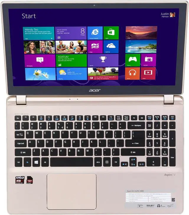 Alt view image 6 of 8 - Acer - 15.6" AMD Radeon HD 8750M - AMD A10-5757M  - 8GB Memory - - Windows 8 64-Bit - Gaming Laptop - (V5-552PG-X809 )