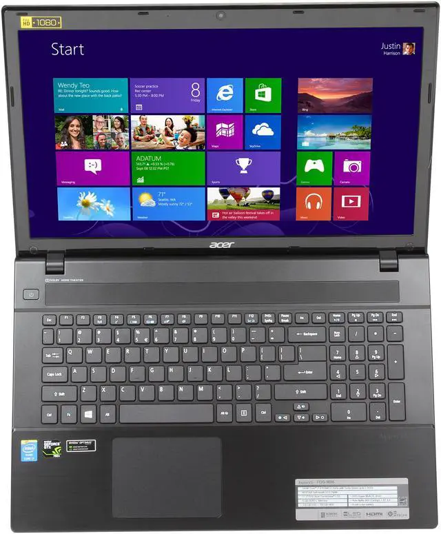 Alt view image 6 of 8 - Acer Aspire - 17.3" NVIDIA GeForce GTX 760M - Intel Core i7-4702MQ  - 8GB Memory - 120 GB SSD - Windows 8 - Gaming Laptop - (V3-772G-9656 )