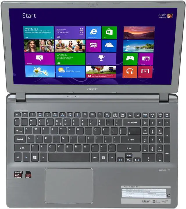 Alt view image 6 of 8 - Acer Laptop AMD A10-5757M 8GB Memory 1TB HDD AMD Radeon HD 8750M 15.6" Windows 8 V5-552G-X852