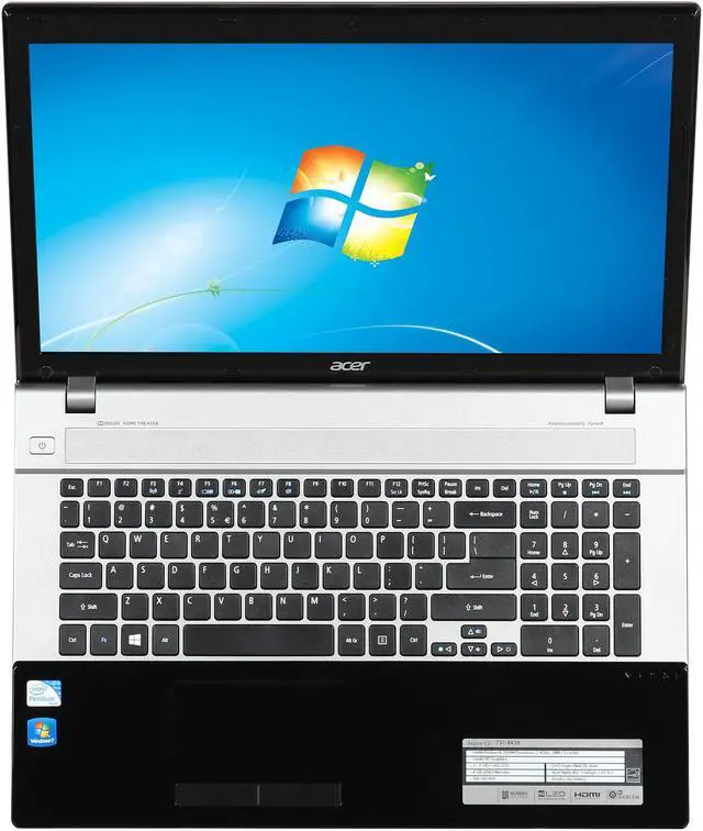 Alt view image 6 of 8 - Acer Laptop Aspire Intel Pentium 2020M 4GB Memory 500GB HDD Intel HD Graphics 17.3" Windows 7 Home Premium 64-Bit V3-731-4439